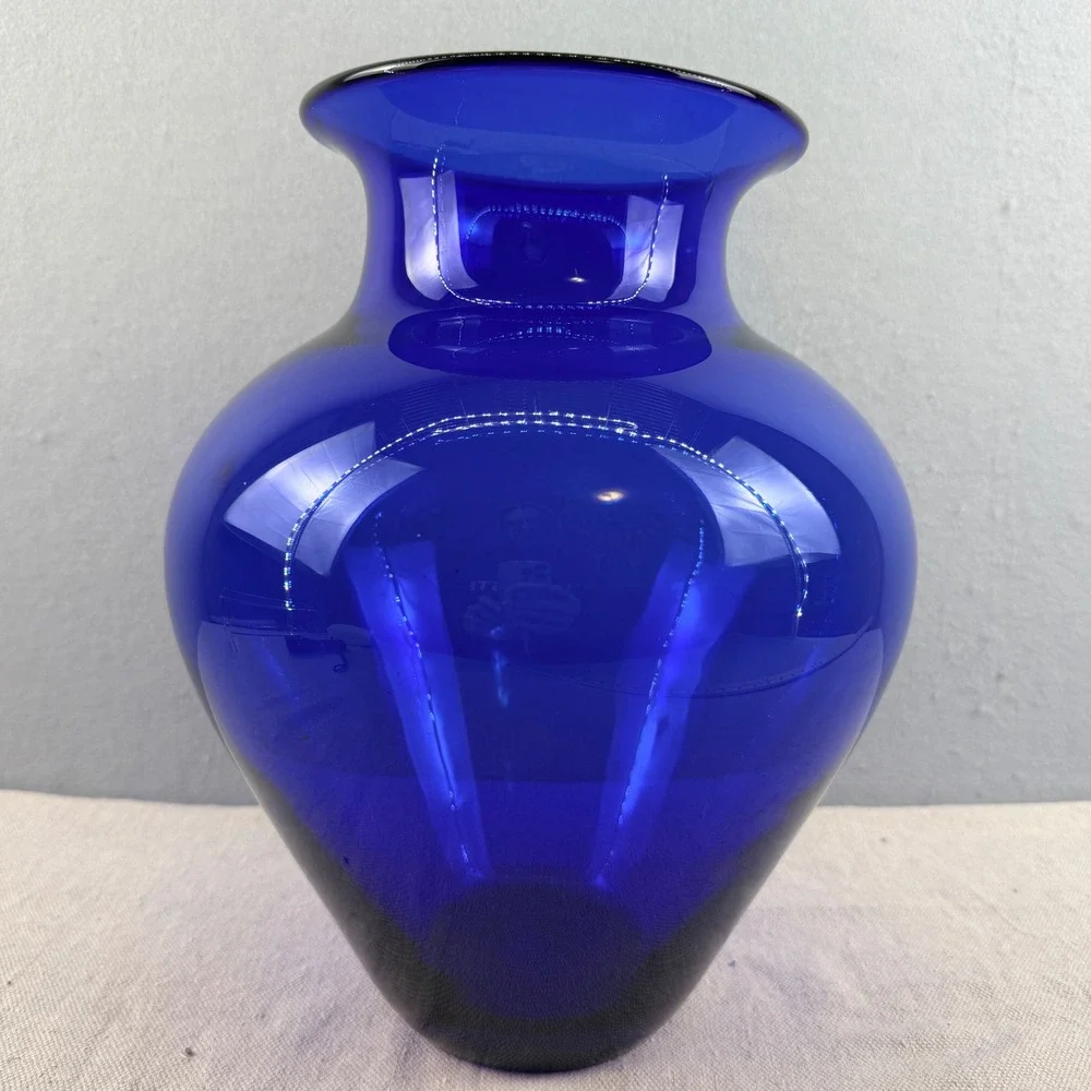 VTG‎ Blenko 8420s Cobalt Blue Glass Urn Vase 12